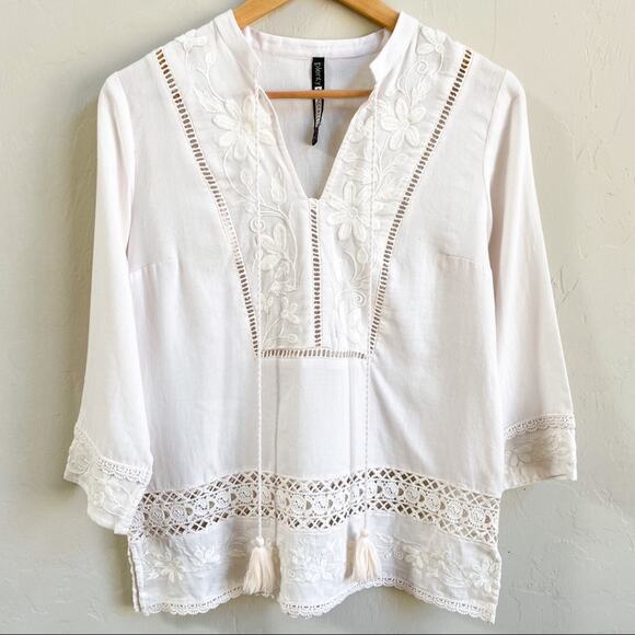 Plenty By Tracy Reese Embroidered Pink Kurta Top - Picture 2 of 6